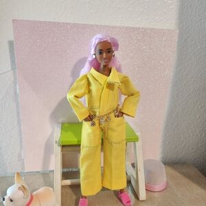 Yellow Cargo Doll Jumpsuit ( Cotton)